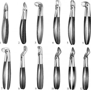 Стандартный набор щипцов для удаления зубов